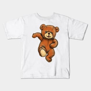 Teddy Bear Running Kids T-Shirt